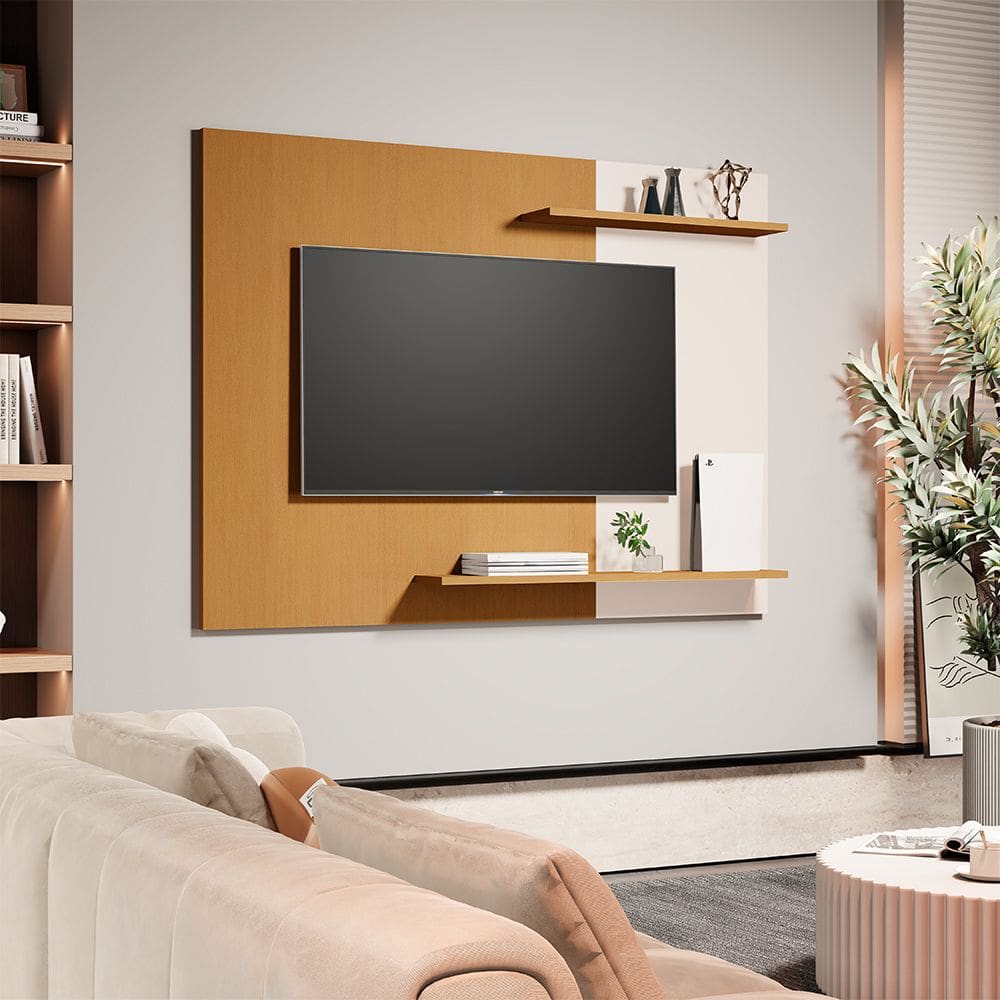 Painel Suspenso Mênfis para Tv 55 Polegadas Nature/off-white