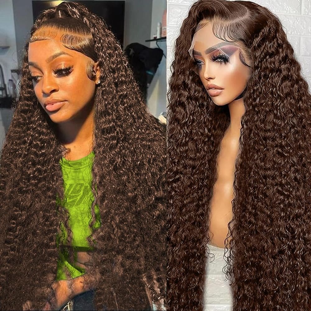 Peruca BIANFA Castanho Chocolate Deep Wave Human Hair 28"