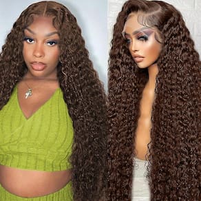 Perucas frontais de renda BIANFA Chocolate Brown Human Hair 22