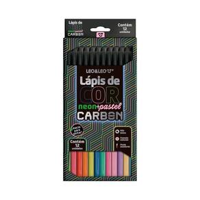 Lápis De Cor Neon + Pastel Carbon 12 Cores Leo&Leo