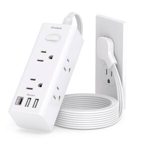 Power Strip One Beat de 3 pés com 6 tomadas e 3 portas USB, protetor contra sobretensão
