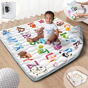 Tapete Baby Play Beavtaens 110 x 110 cm, supermacio e lavável ao toque