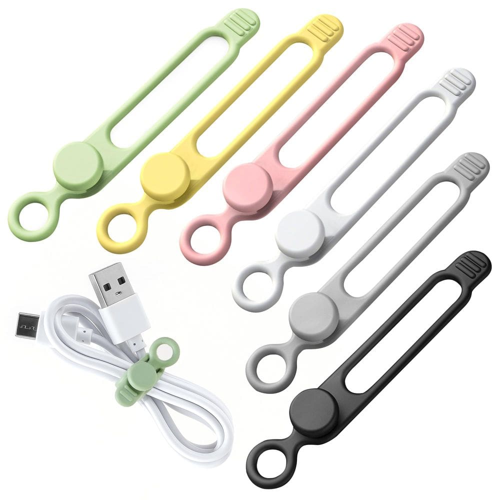 Organizador de cabos de silicone para cabos de dados, 30 unidades para escritório