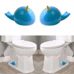 Tampas de parafuso de banheiro ZUNON, cerâmica decorativa, peixe marinho, azul