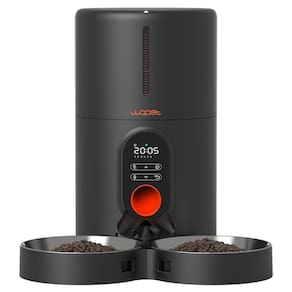 Alimentador automático de gatos WOPET para 2 gatos com tigela de aço inoxidável