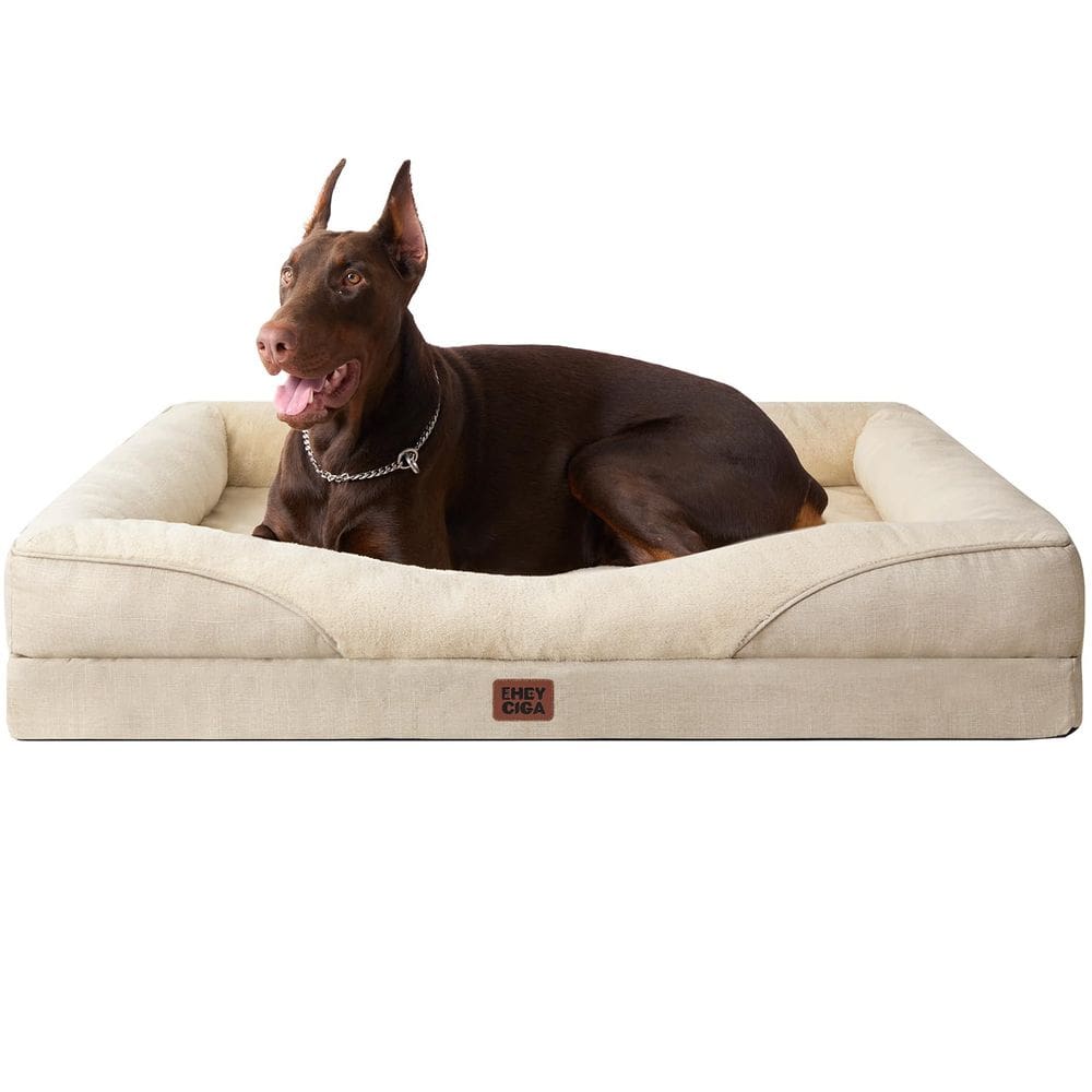 Cama para cães EHEYCIGA Memory Foam XL Ortopédica Impermeável 48x35x19cm