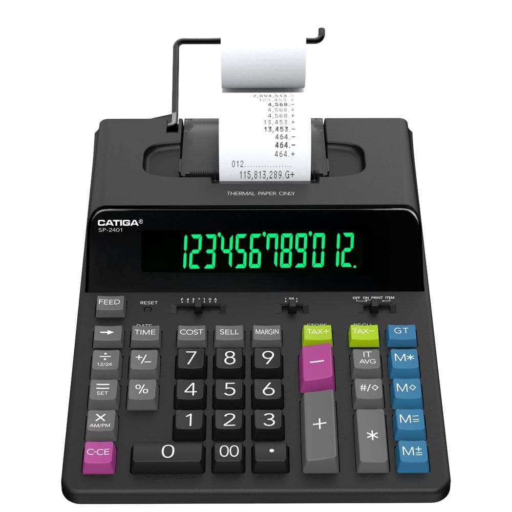Calculadora de impressão CATIGA SP-2401 sem tinta de 12 dígitos