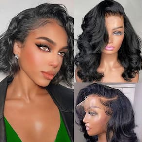 Peruca Aolisox Bob 8 polegadas Human Hair 200 Density Body Wave