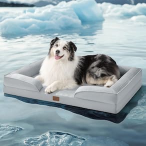 Cama Cooling Dog Bedsure para cães grandes, cinza ortopédica
