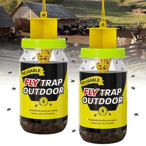Pacote com 2 luvas Outdoor Fly Trap, coletor de insetos suspenso reutilizável