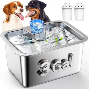Fonte de água para cães PETDOTT 11.4L em aço inoxidável para cães grandes