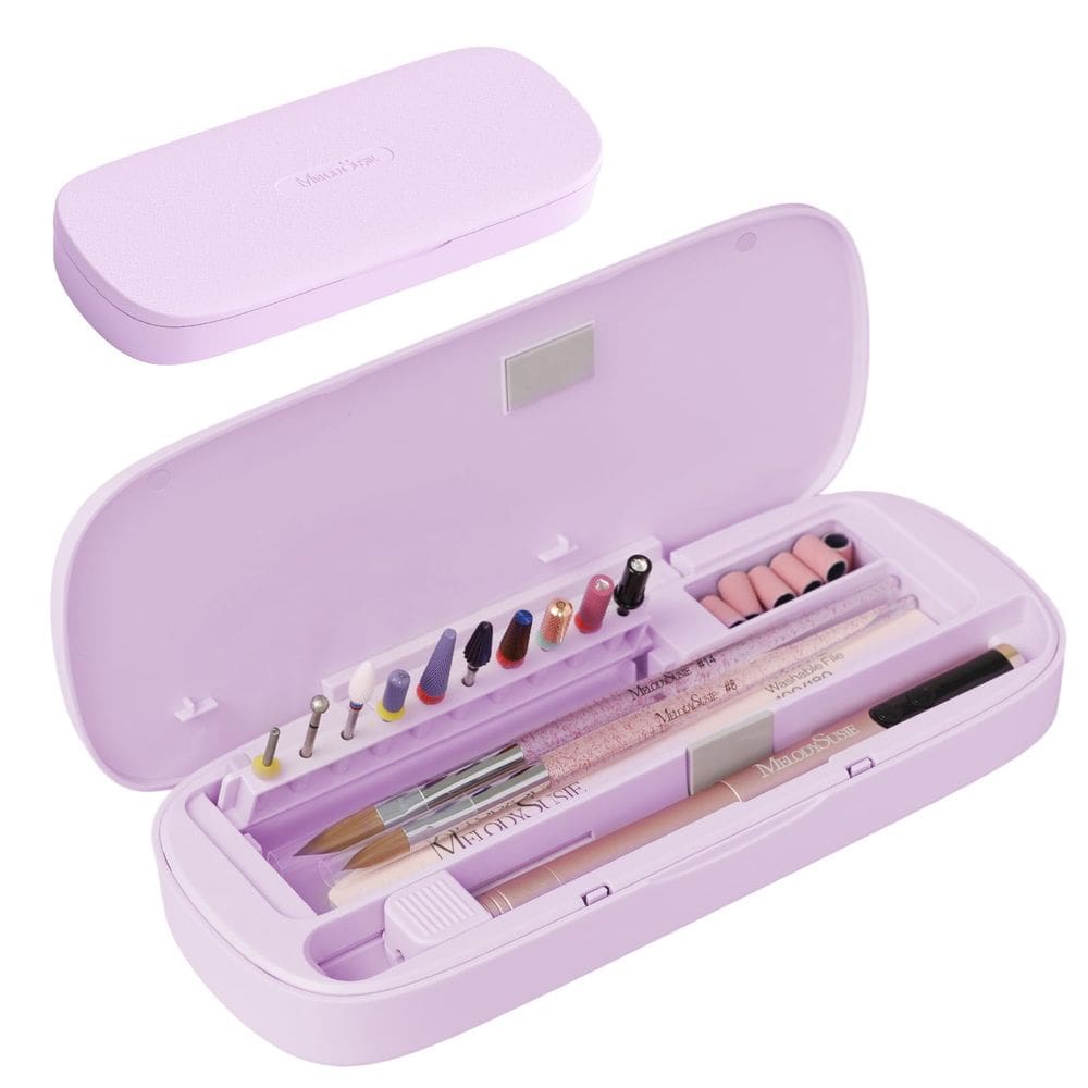 [Atualizado em 2025] Caixa de armazenamento de ferramentas de unhas acrílica MelodySusie roxa