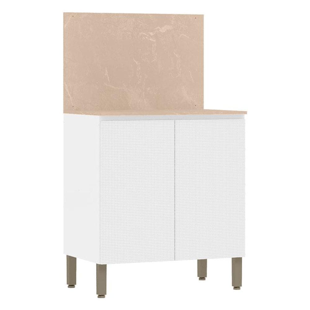 Balcão 2 Portas 80 cm Art 6018 com Tampo e Painel Branco Ártico – Kits Paraná