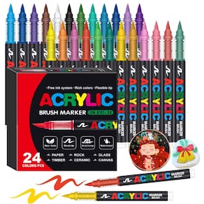 Marcadores de tinta acrílica Amamao Soft Brush Tip 24 cores