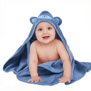 Toalha de bebê com capuz BEBE FAVOUR Cotton Bath Beach 30x30cm azul