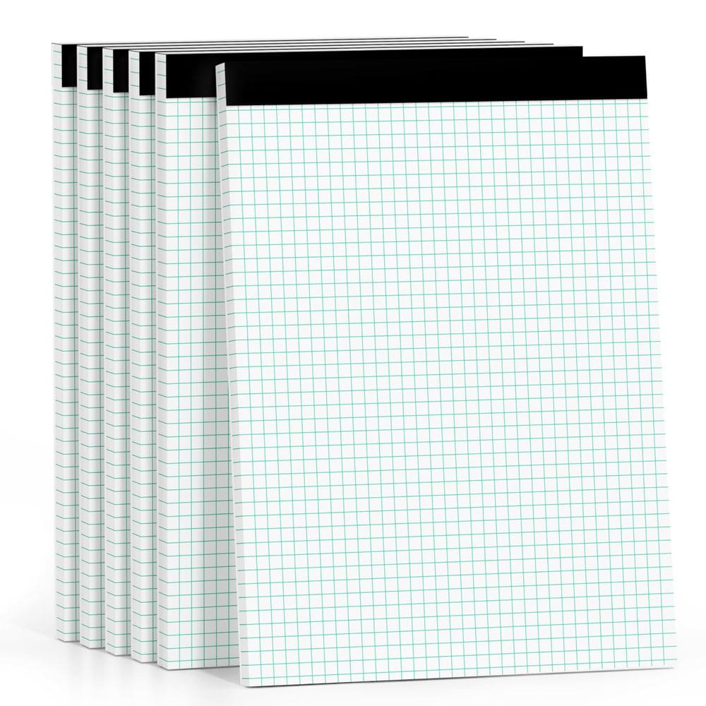 Almofadas de papel milimetrado MSKKSM 8,5 x 11 cm, 4x4 com régua gráfica, pacote com 6