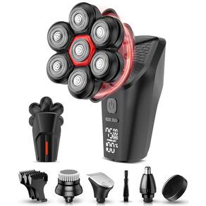 Máquina de barbear GLLAVA 7D para homens carecas com tela LED à prova d`água