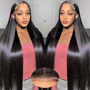 Perucas frontais de renda Rruaneal 9x6 220 Densidade 66 cm de cabelo liso