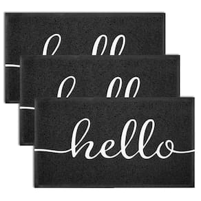 Tapete de porta EARTHALL Hello, pacote com 3, 76 x 44 cm, durável, antiderrapante