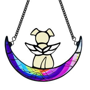 Anjo para cães de vidro manchado Memorial Suncatcher DeerZone