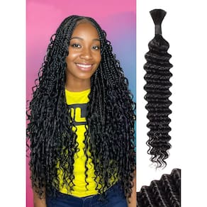 Cabelo trançado humano LOLLY HAIR Deep Water Wave 50g 40cm