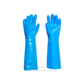 Luva Palma Lisa 45 Cm Azul Pvc Flexivel Ca 34592 Plastcor