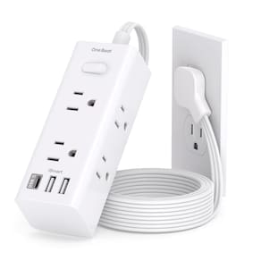 Power Strip One Beat 30 cm com 6 tomadas e 3 portas USB, protetor contra sobretensão
