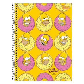 Caderno Univ 10 Matérias 160Fls Simpsons Donuts Tilibra