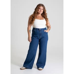 Calça Jeans Feminino Wide Leg Plus Size Petit - 279804