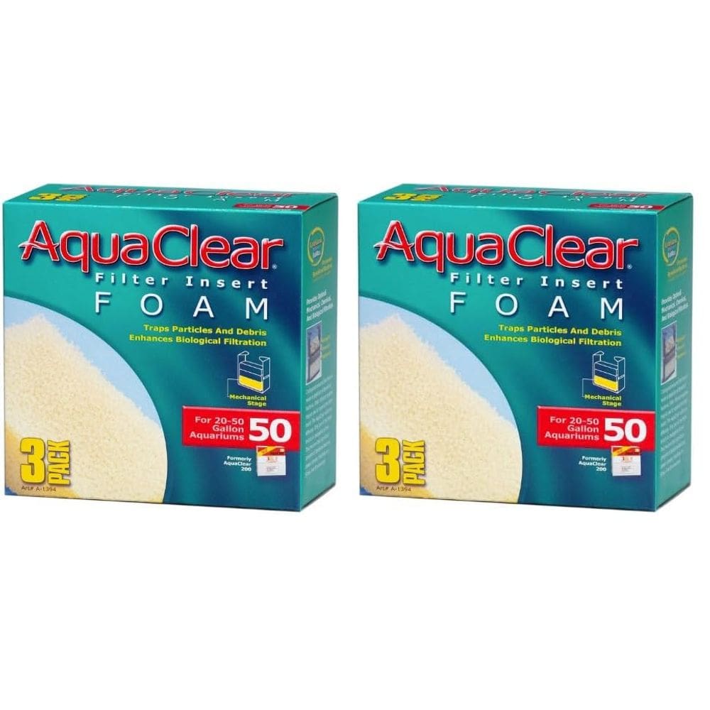 Insertos de filtro de espuma AquaClear 50 Aquarium, 3 unidades (pacote com 2)