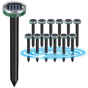 Repelente de toupeira movido a energia solar Tirgo Ultrasonic Snake, pacote com 12