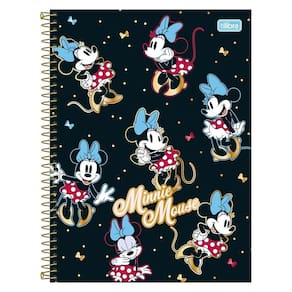 Caderno Univ 1 Matéria 80Fls Minnie Mouse Preto Tilibra
