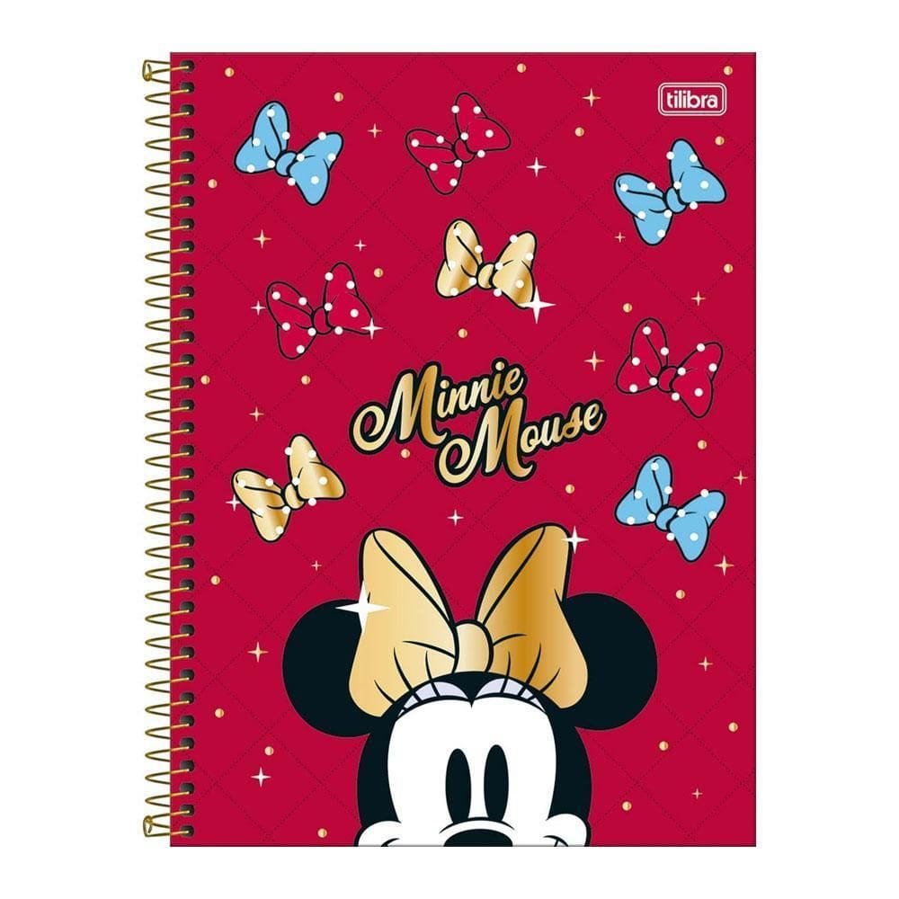 Caderno Univ 1 Matéria 80Fls Minnie Mouse Vermelho Tilibra