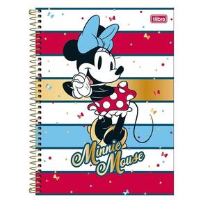 Caderno Univ 10 Matérias 160Fls Minnie Mouse Listras Tilibra