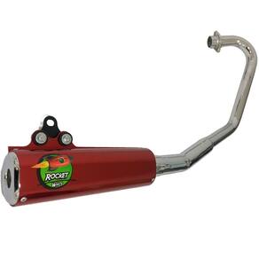 Escapamento Curva + Ponteira Wacs Rocket Cromado Pop 100