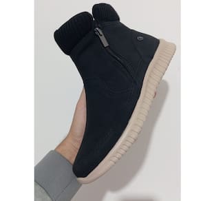 bota feminina kolosh com ziper foggia preta
