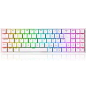 Teclado Mec Redragon Pollux RGB Branco Switch Blue Abnt2