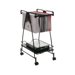 Carrinho para Organizar Pastas, Metaltru, Preto com Preto