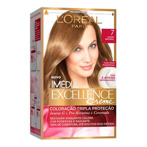 Tintura Creme Imédia Excellence L`oréal Louro Natural 7 Kit