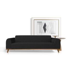 Sofá Living Átila 2,50m 5 Lugares Veludo Preto