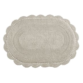 Jogo De Tapete Crochê Dupla Face Oval Para Banheiro 50x80cm - Fend Chip