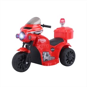 Mini Moto Eletrica Infantil Vermelha Luz Led Sirene Musica