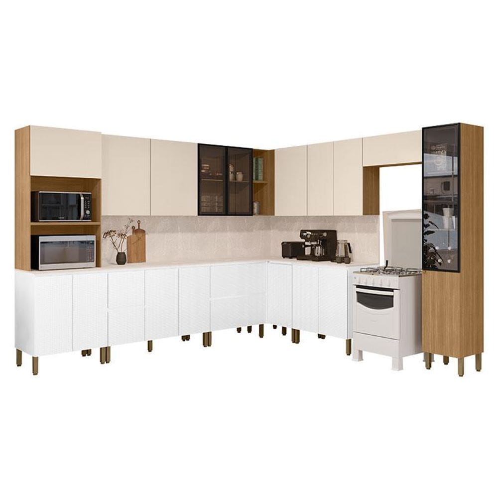 Cozinha Modulada Art 12 Peças Composição 1 Freijó Ártico Soft – Kits Paraná