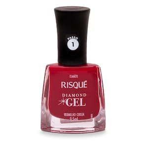 Esmalte Risqué Diamond Gel Cor Vermelho Cereja 9,5ml