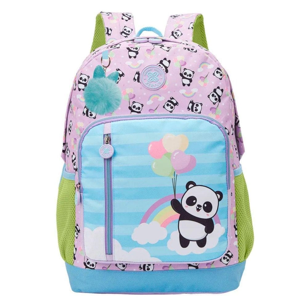 Mochila De Costa College Panda Balão Lilás Juvenil Xeryus