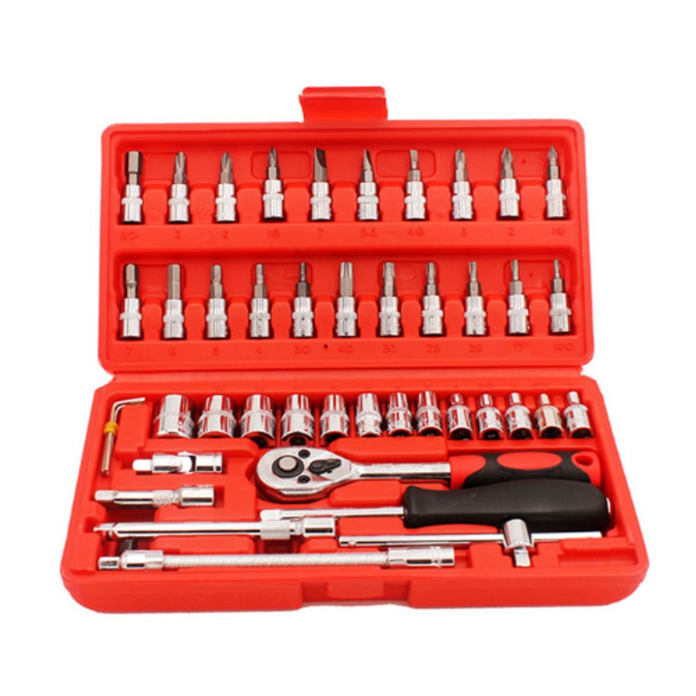 Conjunto Ferramentas Socket 1/4 46 Pçs Taiwan