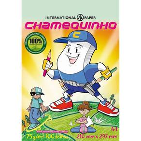 Papel Sulfite Verde A4 21X29,7 - 100 Folhas - Chamequinho