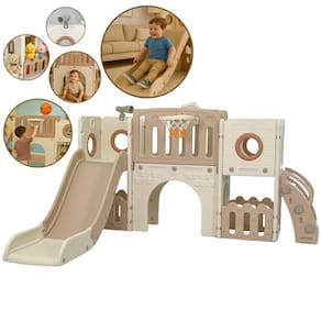 Playground Infantil Multifuncional 5 Em 1 Bege - Importway