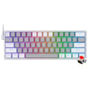 Teclado Gamer Redragon Fizz K617 Rgb Switch 60% Branco Cinza