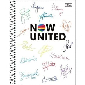 Caderno Espiral Capa Dura Universitário 10 Matérias Now United 160 Folhas Now United 3